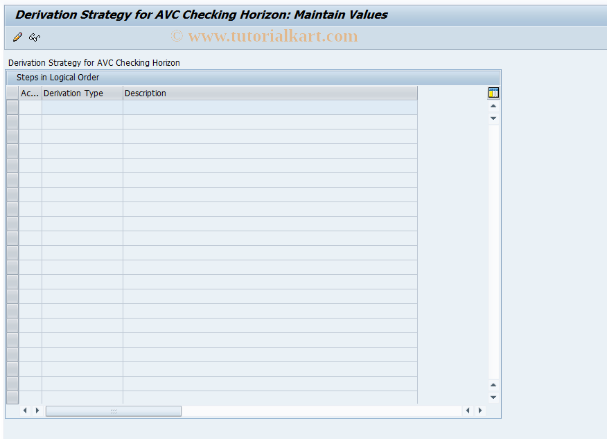 SAP TCode FMAVCDERICHR - Deriv. Rules, Deriv. of Checkng Hor.