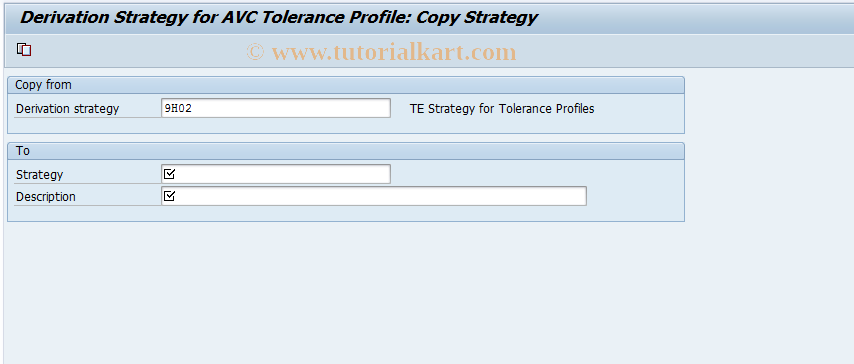 SAP TCode FMAVCDERITPROFCPY - Copy strategy for derivation of TolP