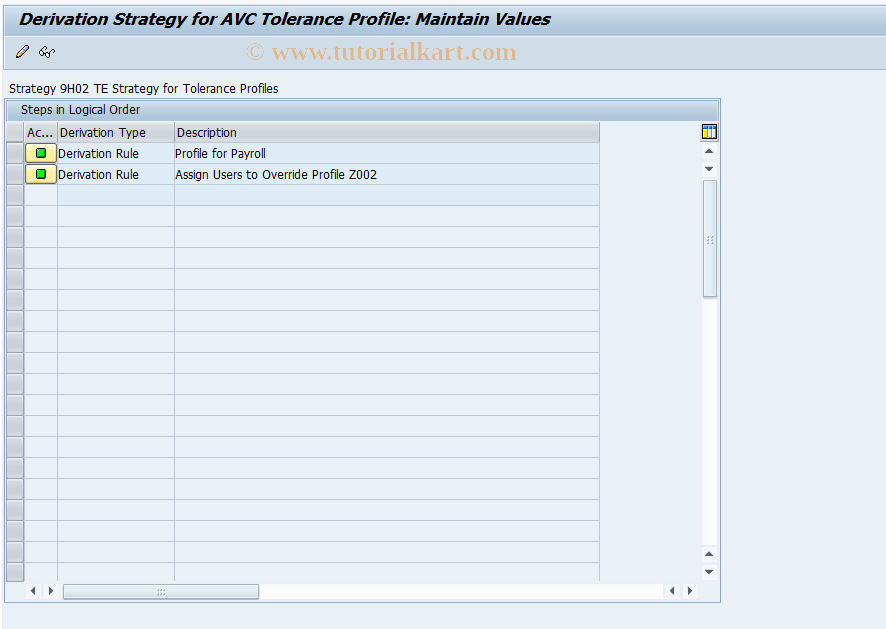 SAP TCode FMAVCDERITPROFR - Derivation of tolerance profile