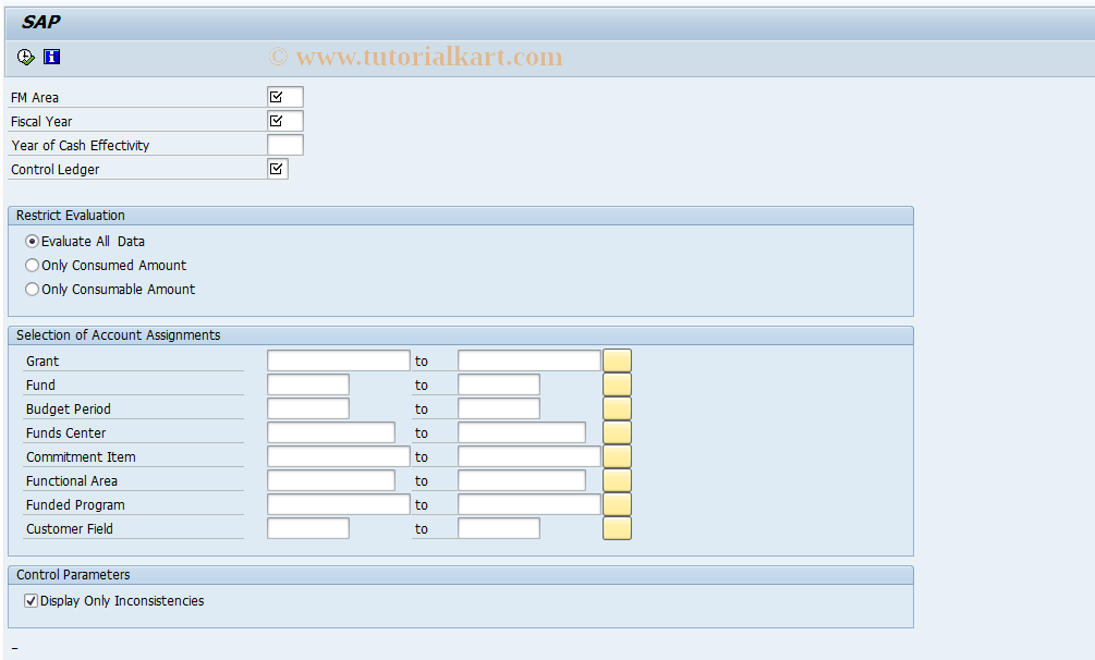 SAP TCode FMAVCDIFF - Display AVC inconsistencies