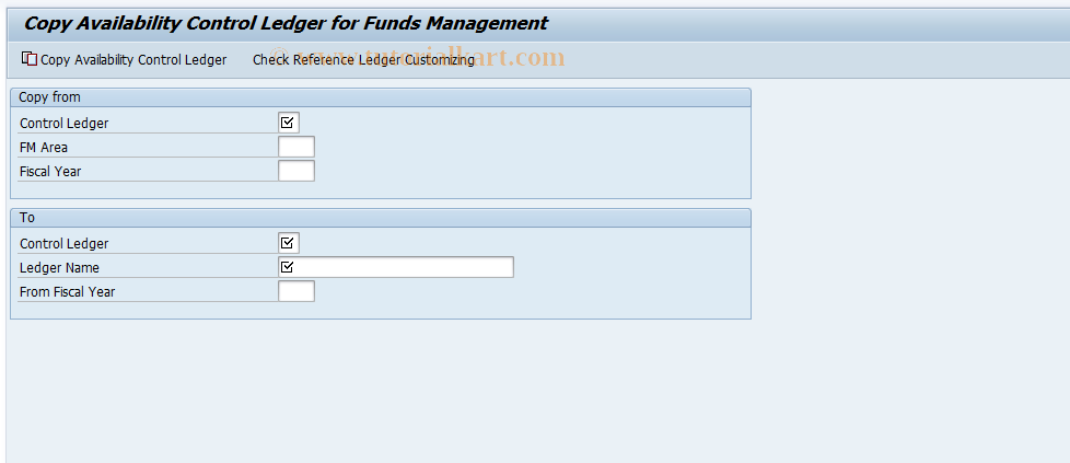 SAP TCode FMAVCLDGRCPY - Copy AVC ledger (FM)