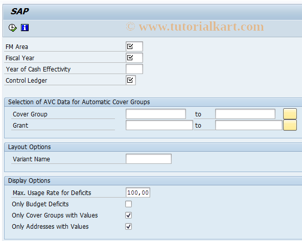 SAP TCode FMAVCMSGC - Call FMCEMON01