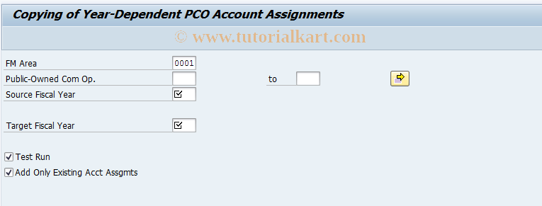 SAP TCode FMBGCP - Copy acc. assignment allocations