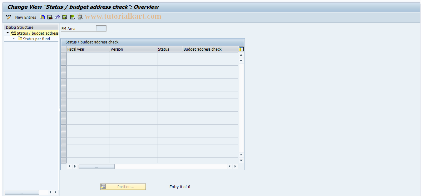 SAP TCode FMBOSTAT - Maintain budget object & status