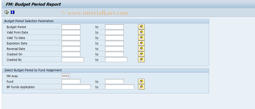 SAP TCode FMBPD_LIST - FM: Budget Period Report