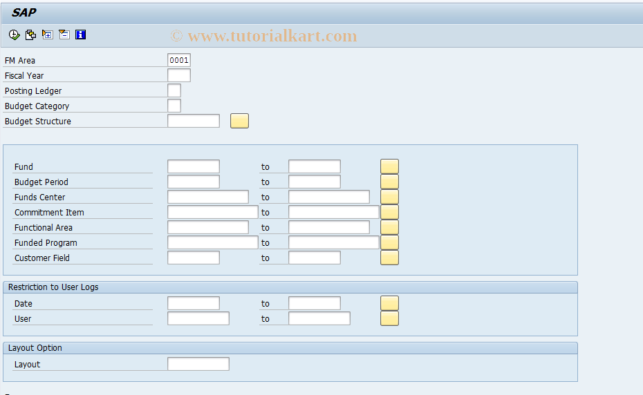 SAP TCode FMBSBOHIS - Change History of Budget Addresses