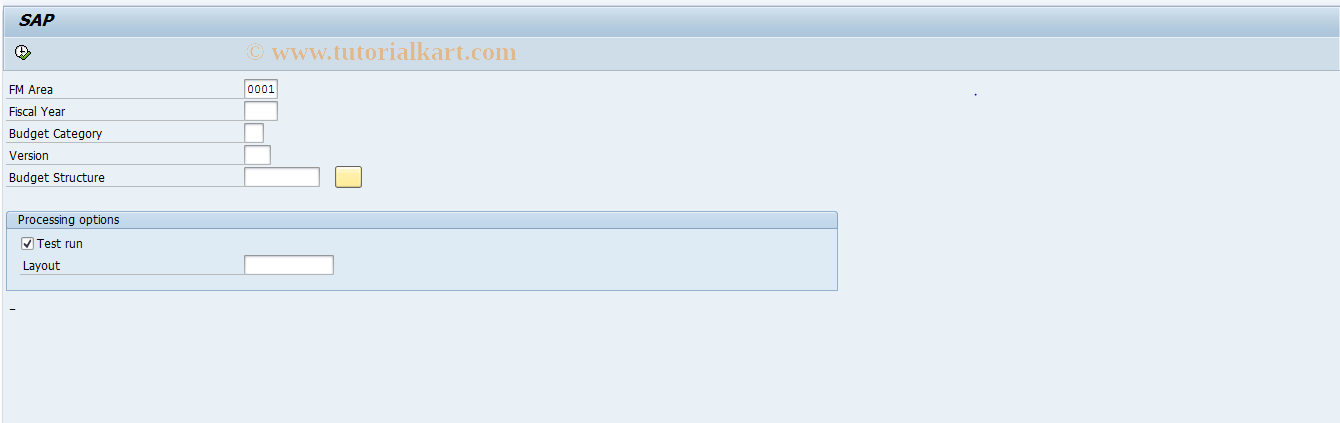 SAP TCode FMBSBO_GEN - Generate budget objects from budget