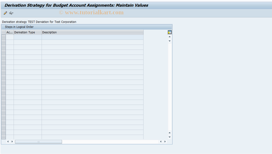SAP TCode FMBSDERIBOR - Deriv. Rules, Deriv. of Budget Addr.