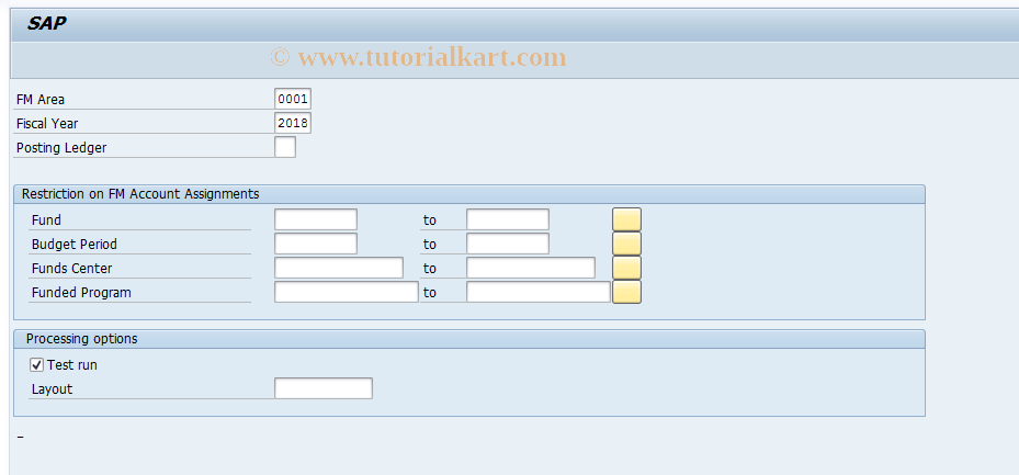 SAP TCode FMBSIDX_RECON - Reconstruct budget structure index