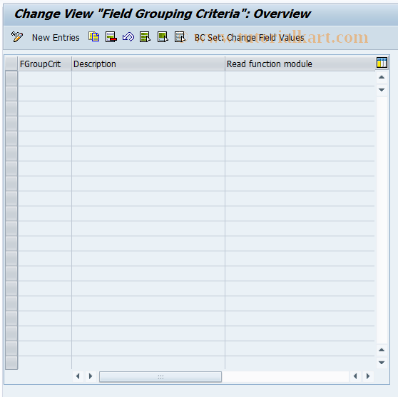 SAP TCode FMBY12 - Budget Pd Ctrl: Field Group Criteria