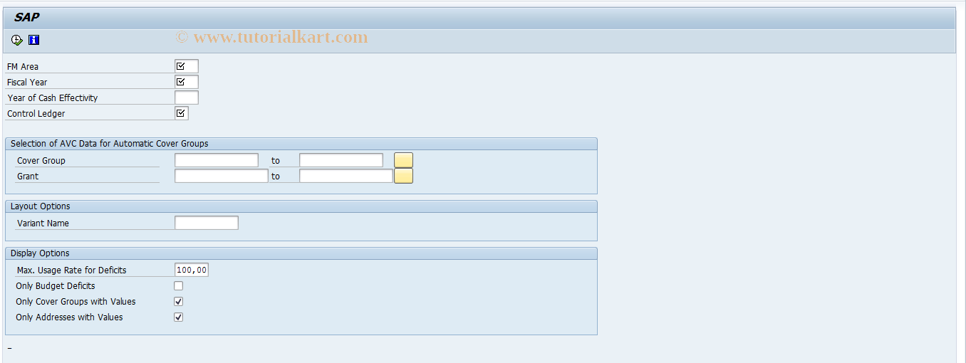 SAP TCode FMCEMON01 - Overview of Automatic Cover Groups