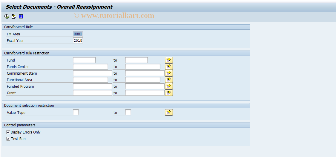 SAP TCode FMCG - Reassignment: Overall Assignment