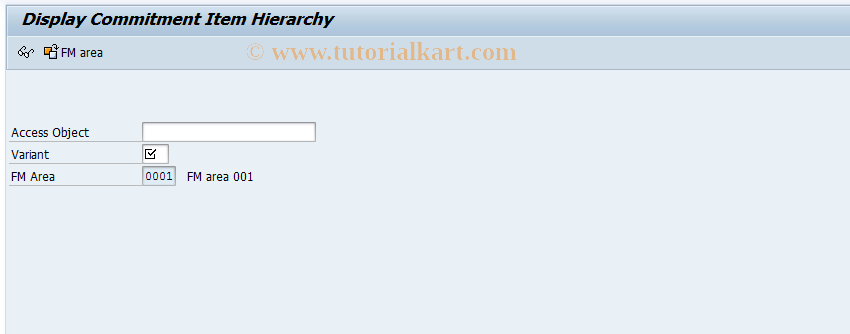 SAP TCode FMCIE - Display Commitment Item: Hierarchy