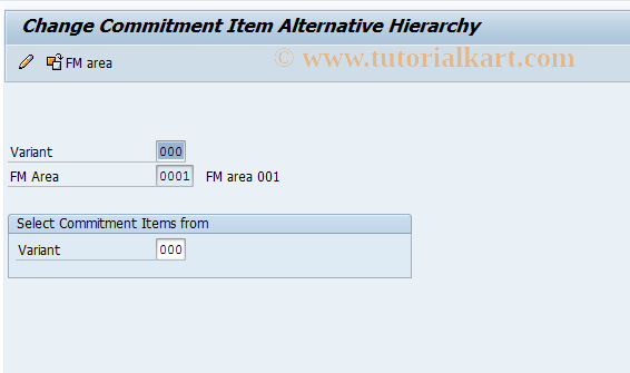 SAP TCode FMCIH - Commt Items: Alternative Hierarchy