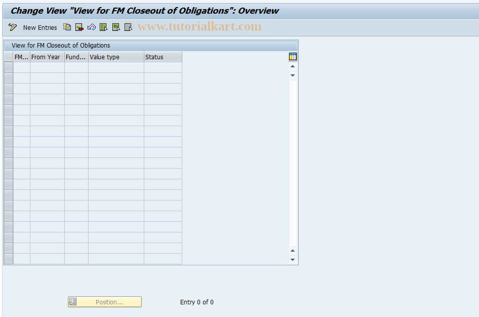 SAP TCode FMCL - FM Closeout of Obligations