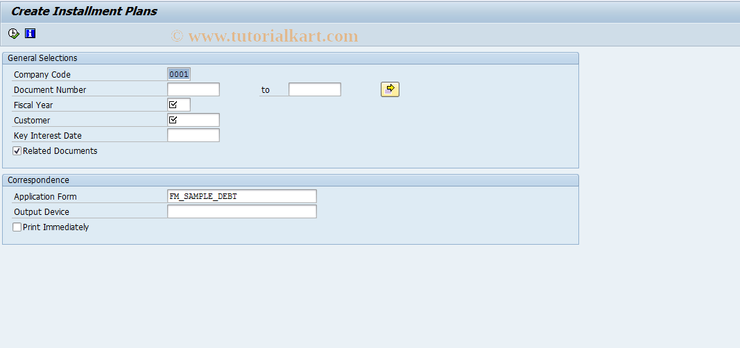 SAP TCode FMDEBT_RESCHEDULE - Reschedule debt