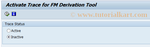 SAP TCode FMDERIVETRACE - Activate FMDERIVE TRACE