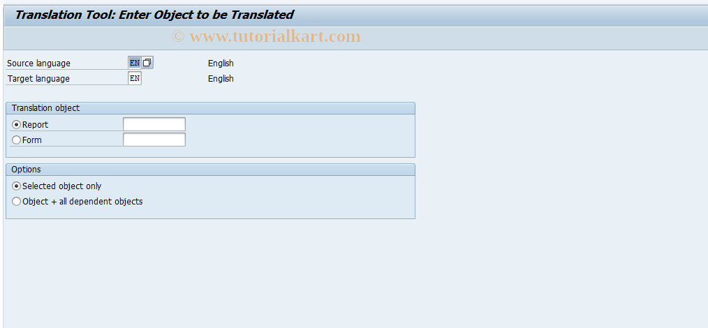 SAP TCode FME9 - Translation Tool - Drilldown