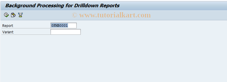 SAP TCode FMEB - Structure Report Backgrnd Processing