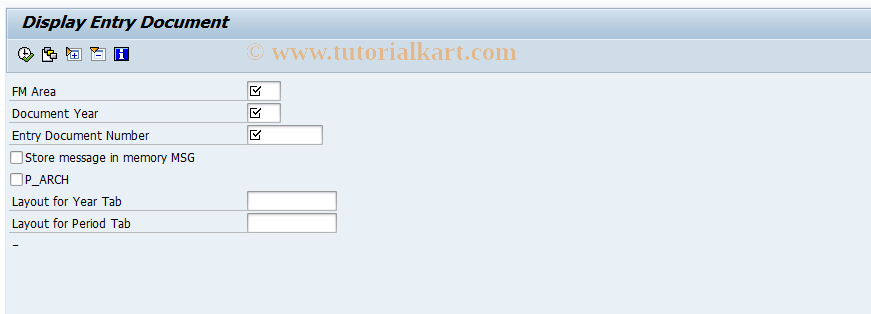 SAP TCode FMEDD - Display Entry Document