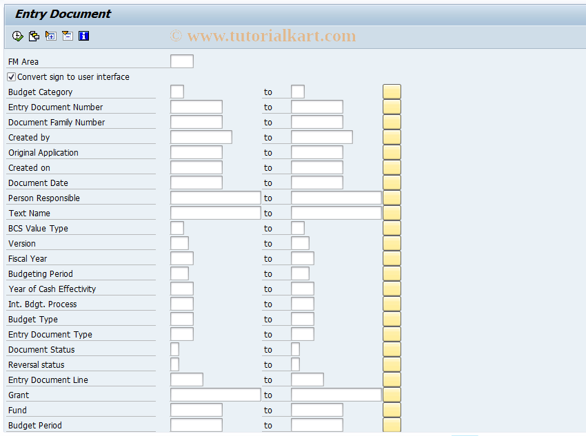 SAP TCode FMEDDW - Drilldown for Budget Entry Documents