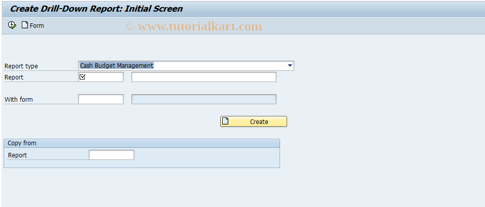 SAP TCode FMEK - FMCA: Create Drilldown Report