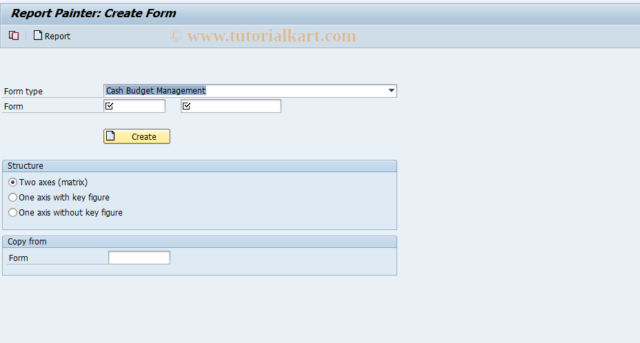 SAP TCode FMEN - FMCA: Create Form