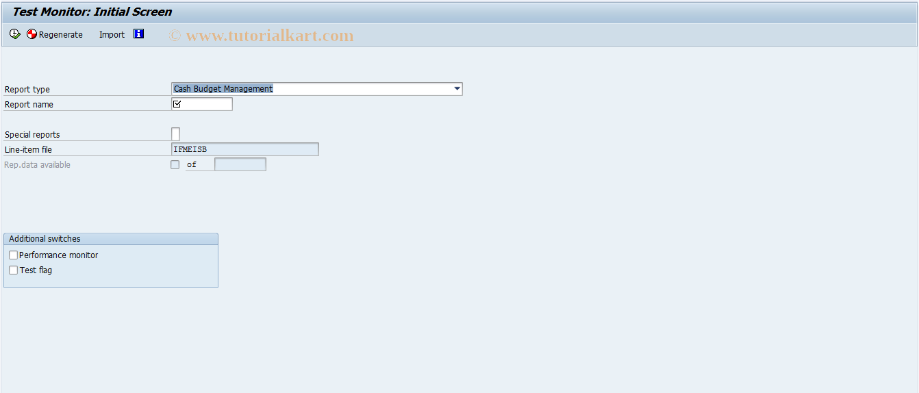 SAP TCode FMER - FMCA: Drilldown Tool Test Monitor