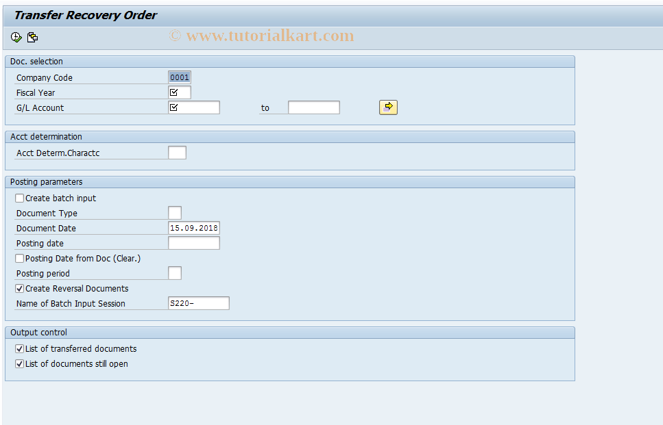 SAP TCode FMF1 - Revenue Transfer