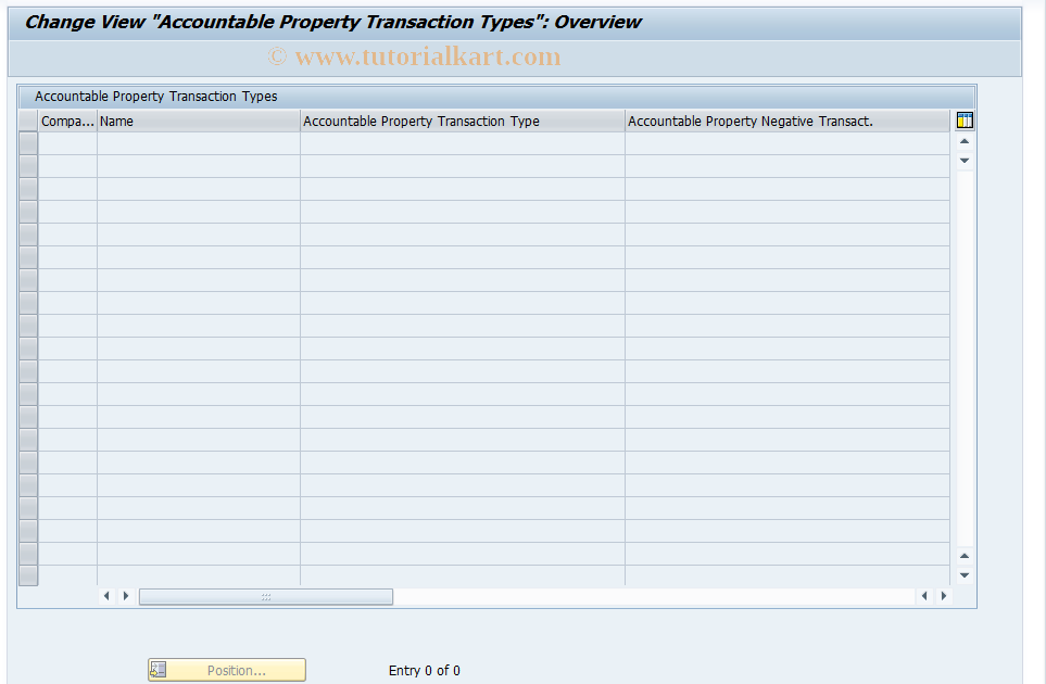 SAP TCode FMFGAPTR - Acc. Property Transaction Types
