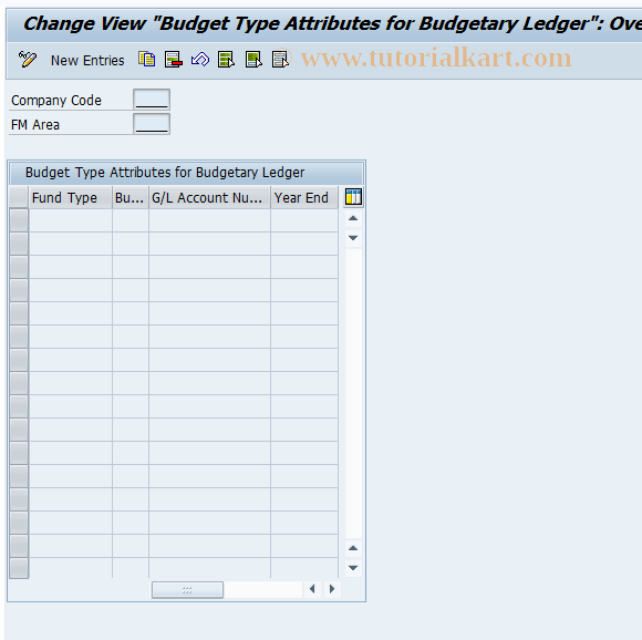 SAP TCode FMFGBUTYPE - Budget Type attributes