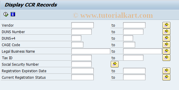 SAP TCode FMFGCCRLISTN - CCR Vendor List