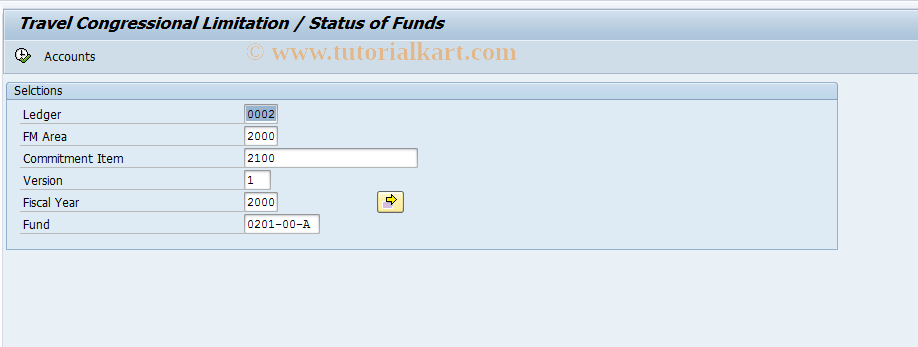 SAP TCode FMFGTCL - Congressional Limitations (St. Fund)