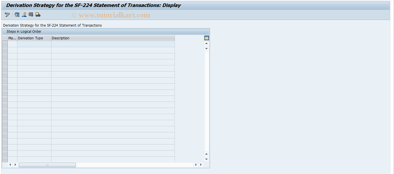 SAP TCode FMFG_E_SF224_DERIVE - SF-224 - Customizing