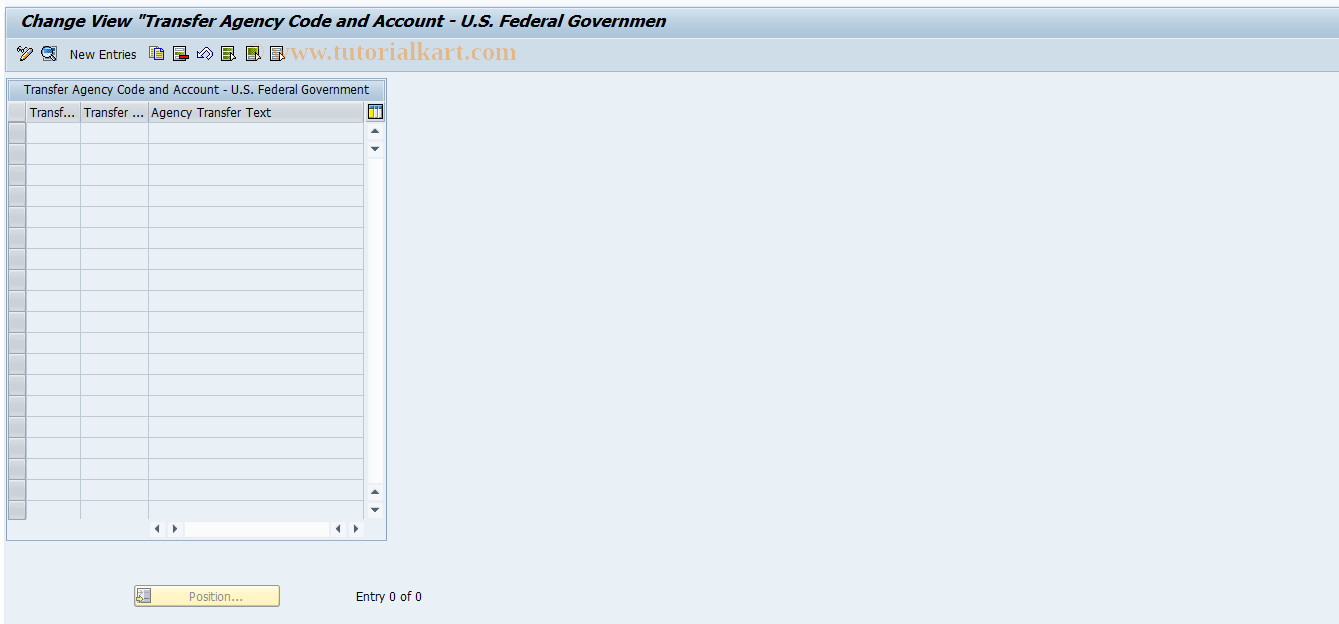 SAP TCode FMFG_F2_TRANS - Maintain Transfer Agency and Account