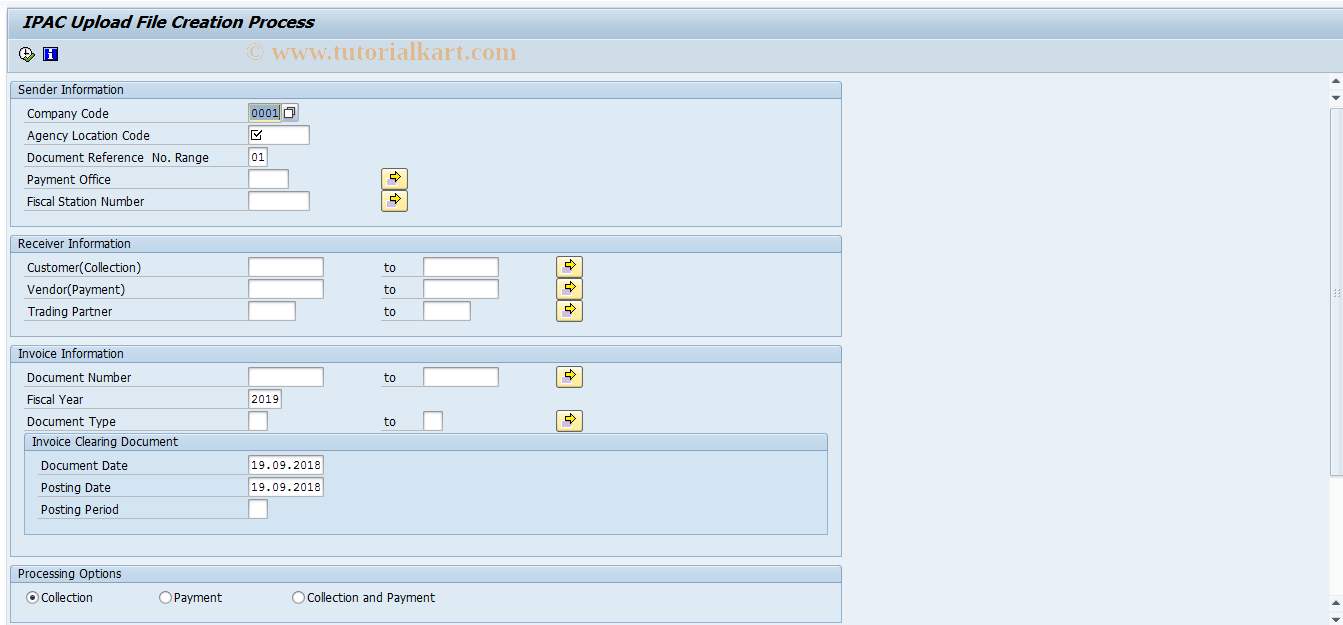 SAP TCode FMFG_IPAC - US Federal IPAC Interface Process