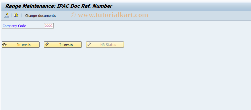 SAP TCode FMFG_IPAC_SNUM - Number range maintenance: IPAC_DOCR