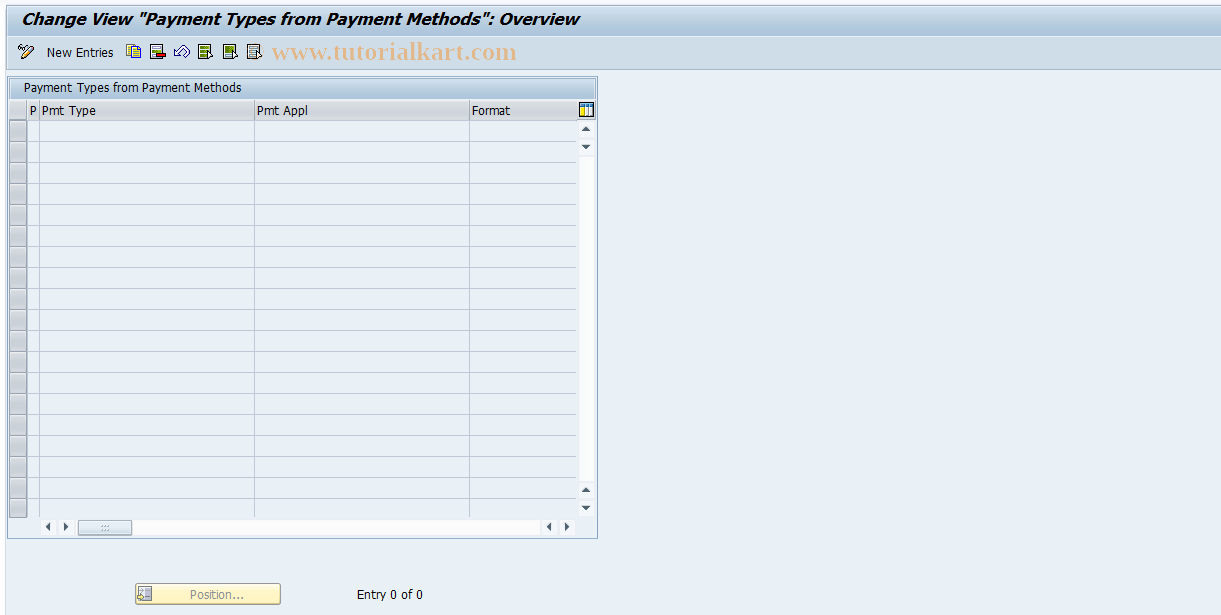 SAP TCode FMFG_PMT_TYPE - Maintain Pmt Method to Pmt Type map