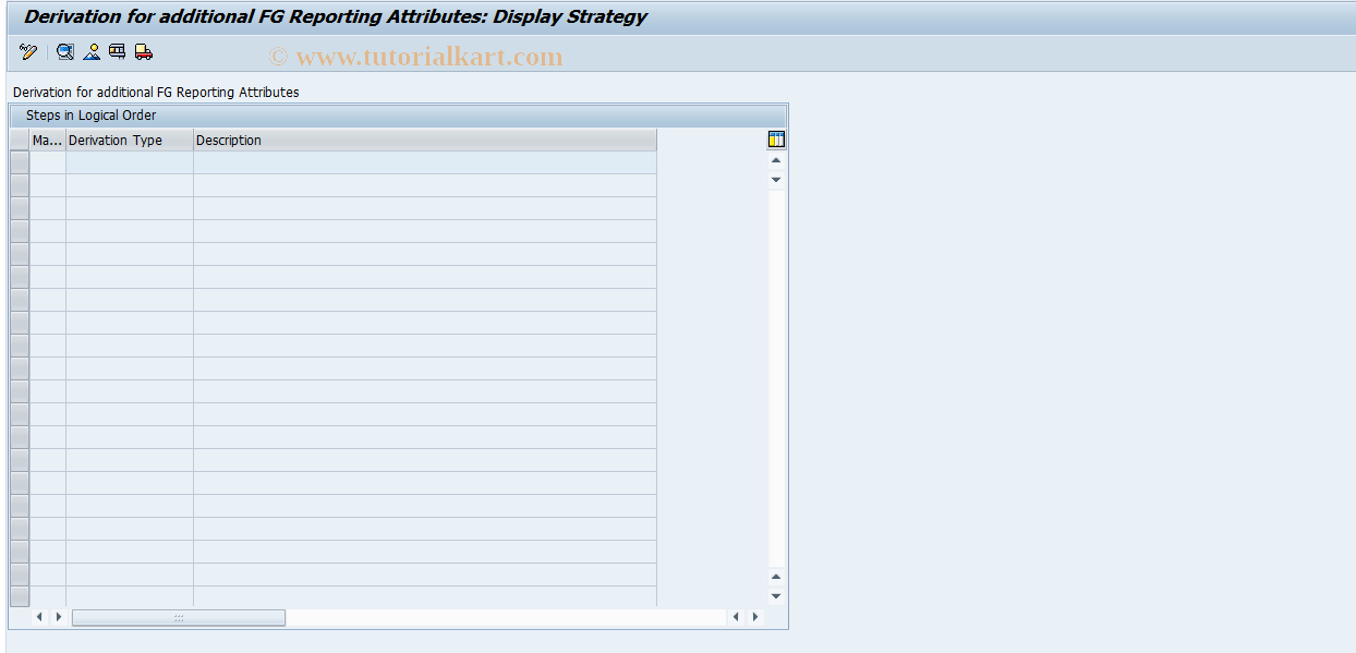 SAP TCode FMFG_RPTA_DERIVE - Reporting Attributes - Customizing