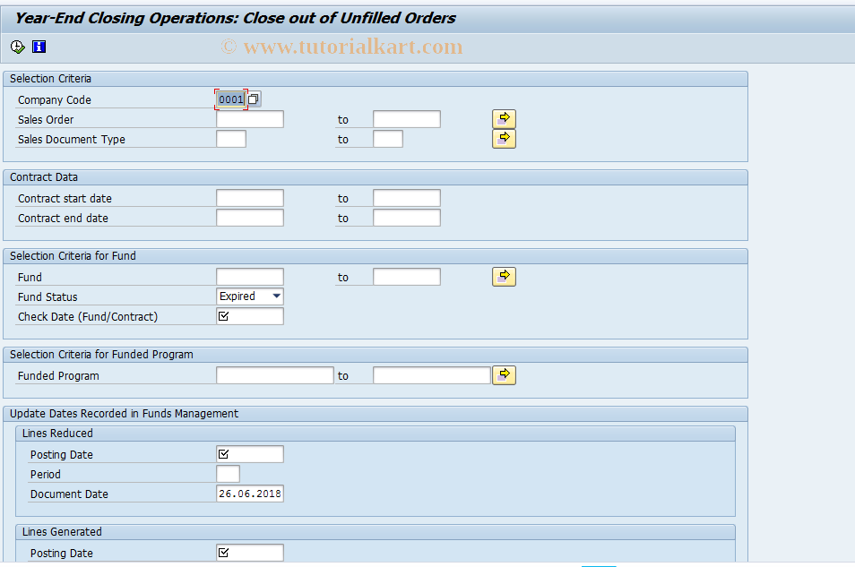 SAP TCode FMFG_RPT_E_UNFILLED - Close Out Unfilled Orders
