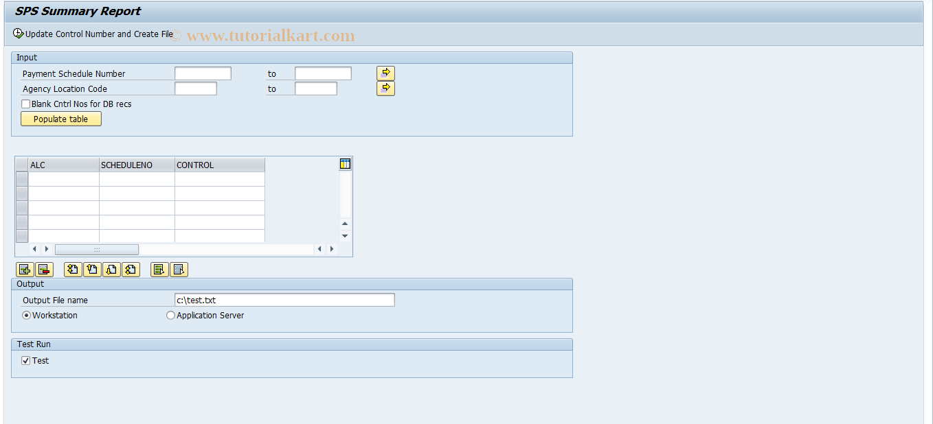 SAP TCode FMFG_SPS_SUMM - SPS Summary File Creation