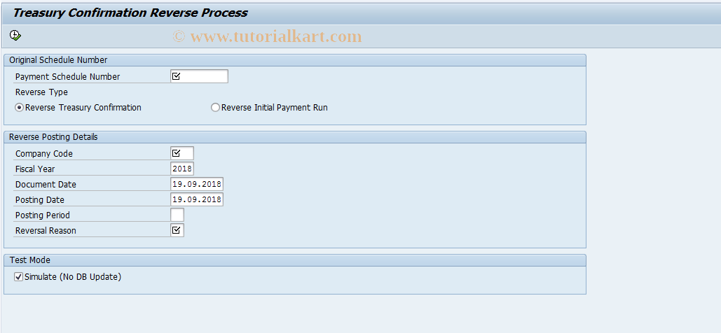 SAP TCode FMFG_TC_REVERSE - Treasury Confirm Reverse Process