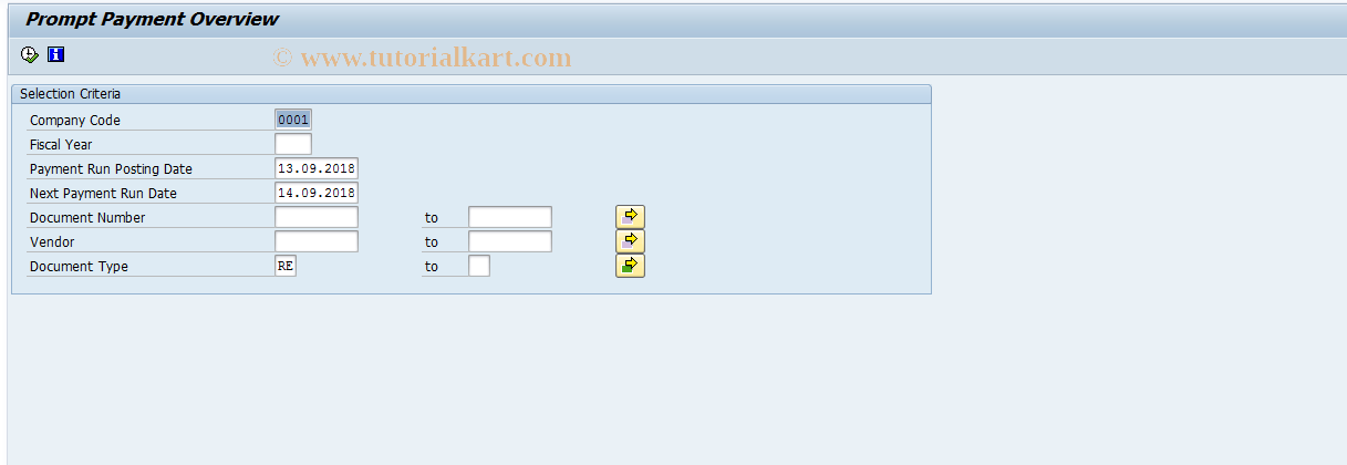 SAP TCode FMFG_WAREHOUSE - Prompt Payment Analysis