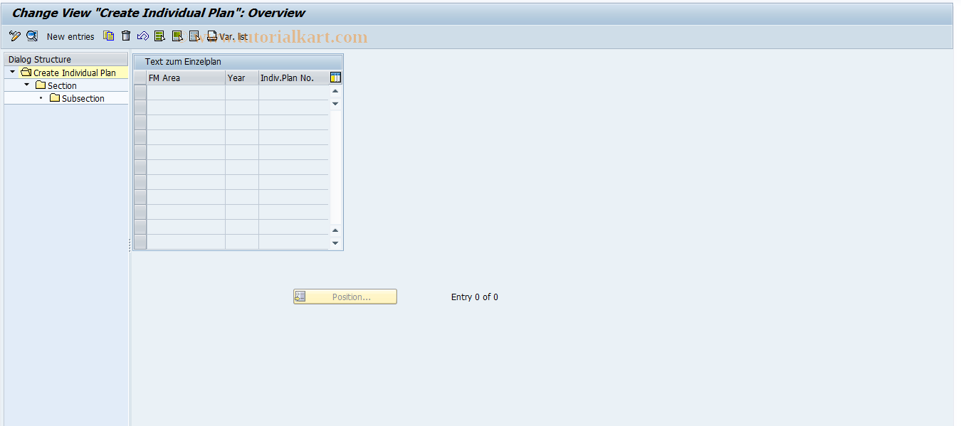 SAP TCode FMGL - Maintain Text for Grouping