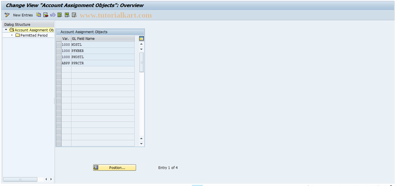 SAP TCode FMGL_PERIOD_CONTROL - Posting Periods for Gnral Ldr Fields