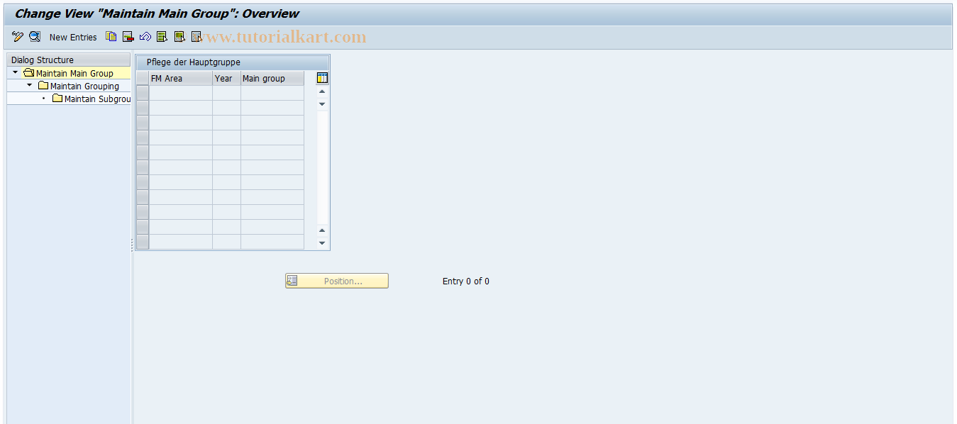 SAP TCode FMGR - Maintain Texts for Grouping