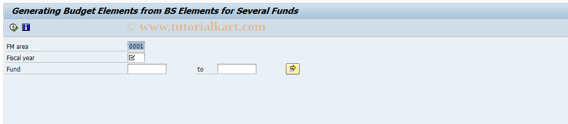 SAP TCode FMHGG - Generate BS Elements for Several Fnds