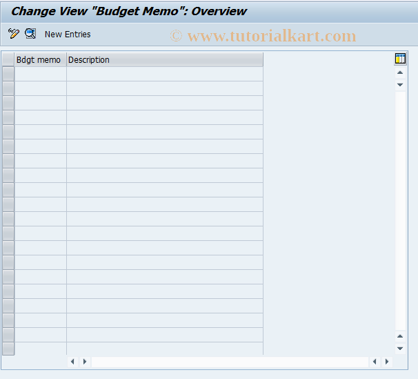 SAP TCode FMHV - Budget Memo Texts
