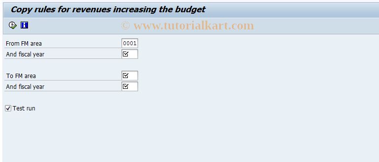 SAP TCode FMIK - Copy Rules for Revs Increasing the Budget