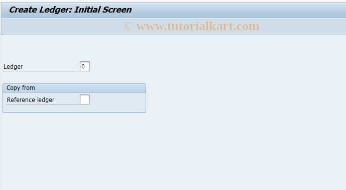 SAP TCode FML1 - Create FI-SL Customizing Ledger